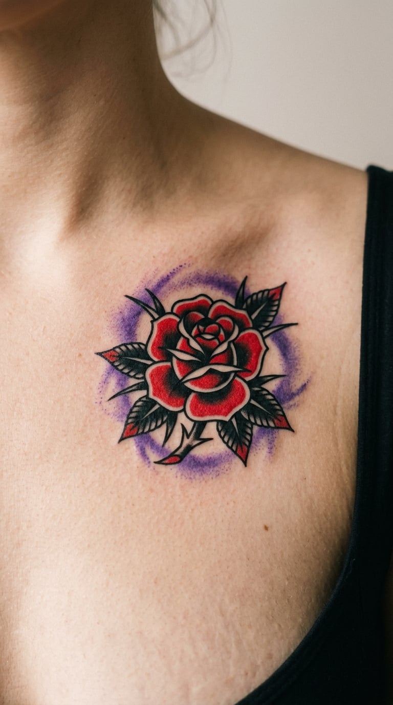 Mural-Style Rose with Spray-Paint Halo