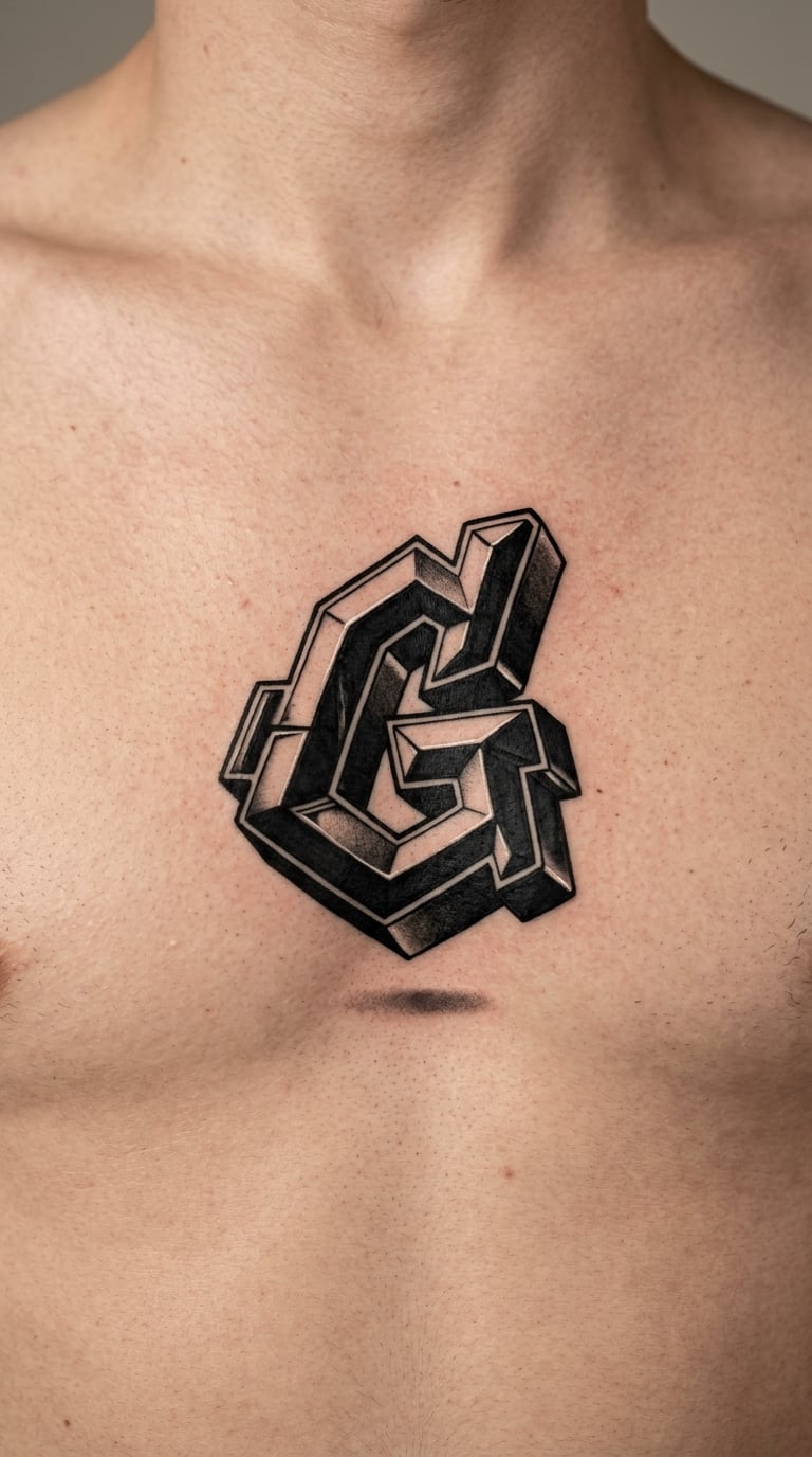 Chiaroscuro Graffiti Block on the Sternum