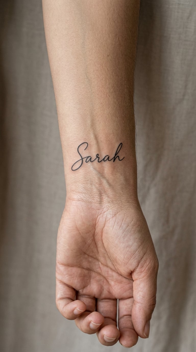 Fine-Line Signature on the Inner Wrist