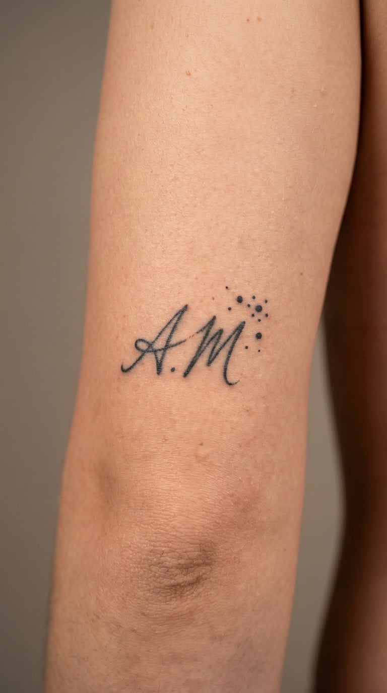 Handwritten Initials with Matching Dotwork