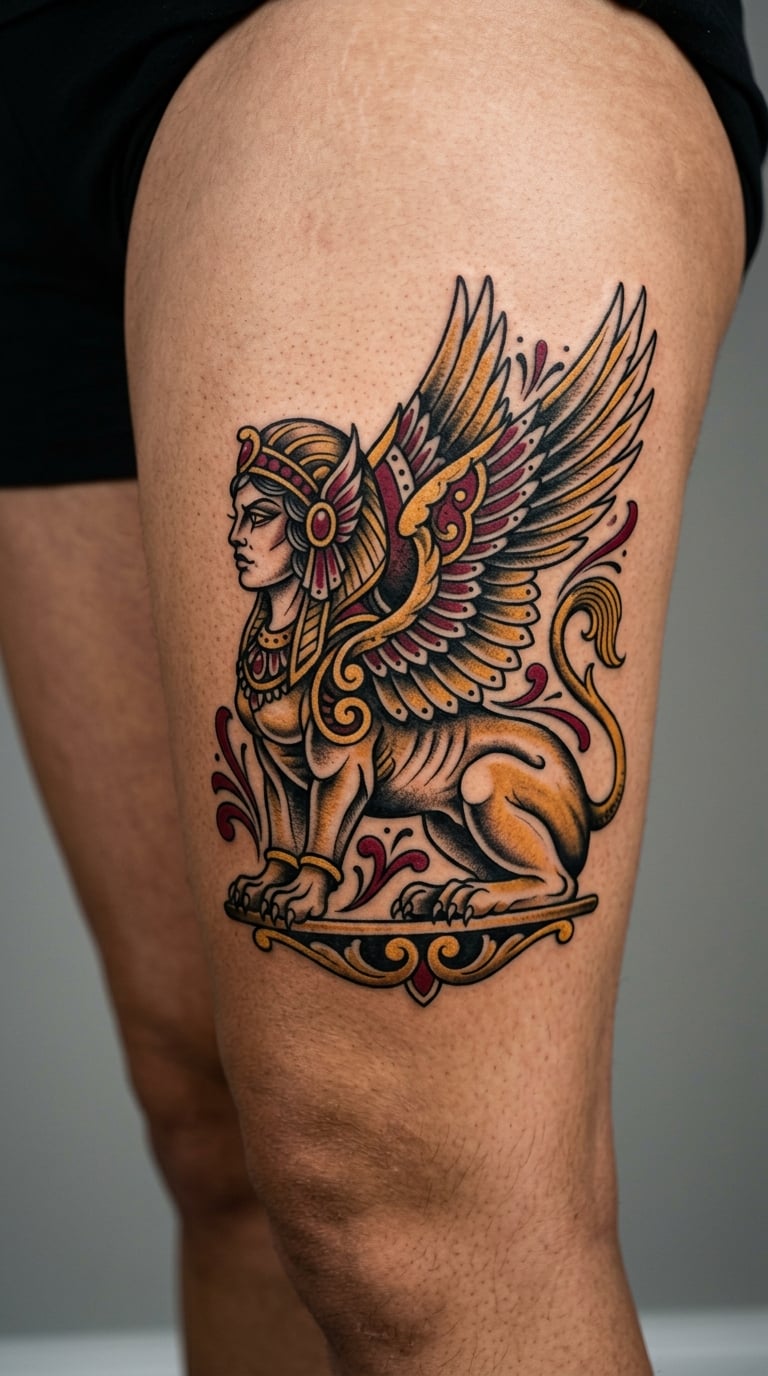 Sphinx in Neo-Traditional Style
