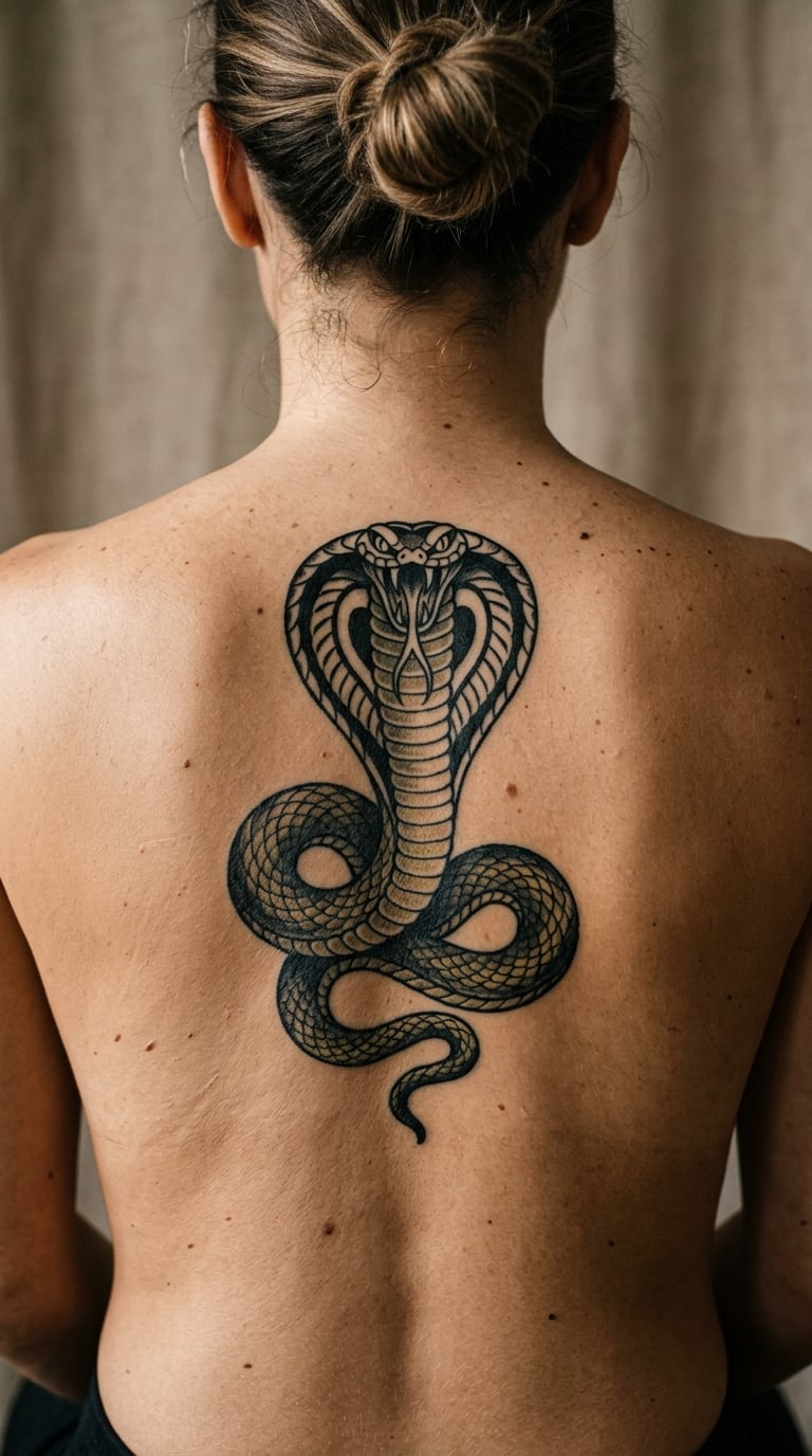 Cobra in Blackwork and Gold