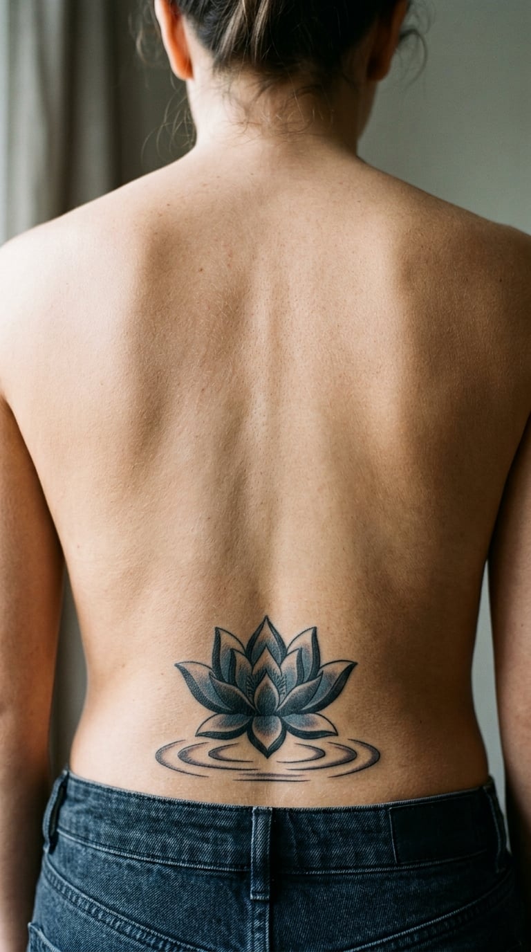 Lotus and Water Ripple Composition