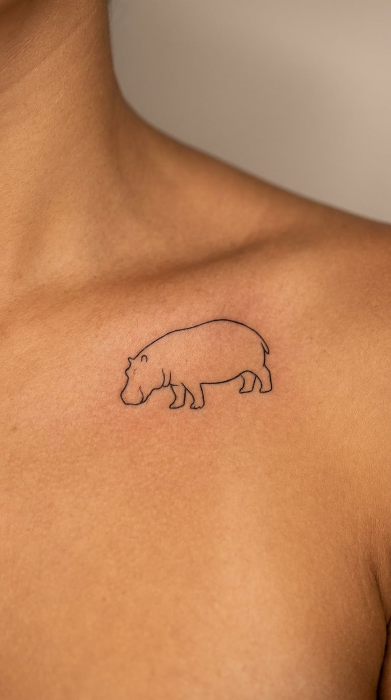 Minimal Line Hippo on the Collarbone