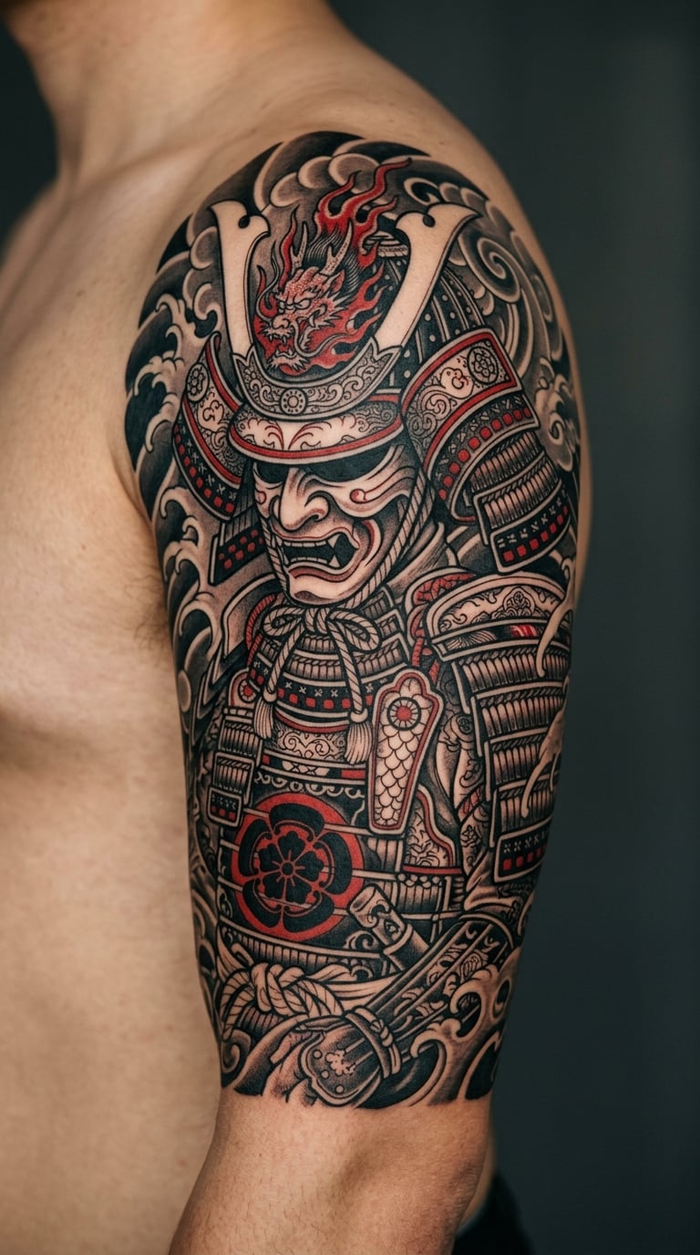 Samurai Helmet and Armor Sleeve