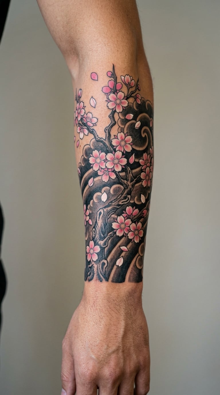 Cherry Blossom Branch Sleeve