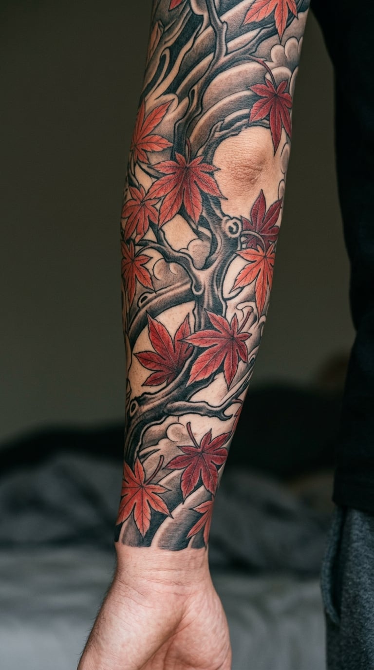 Red Maple Leaves Sleeve