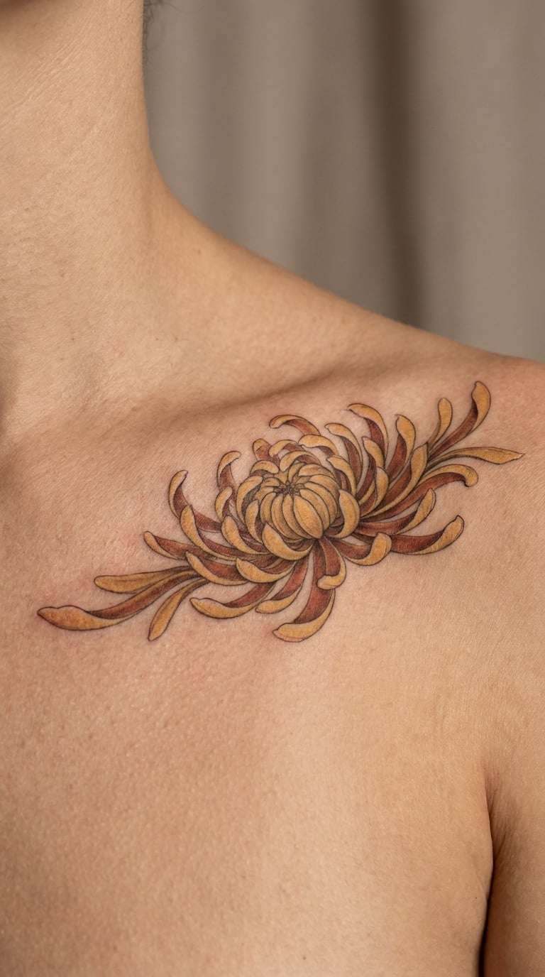 Marigold Rose on the Collarbone