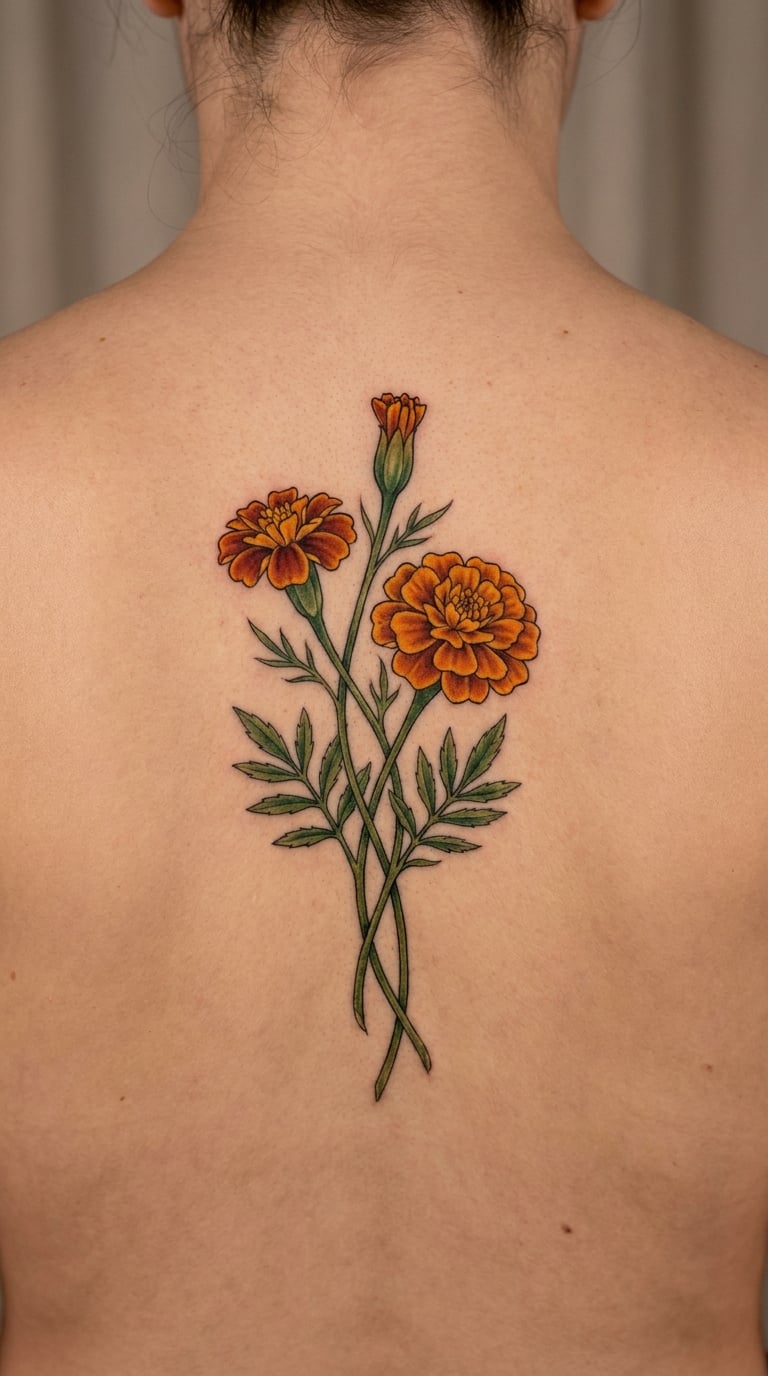 Marigold Bouquet on the Back