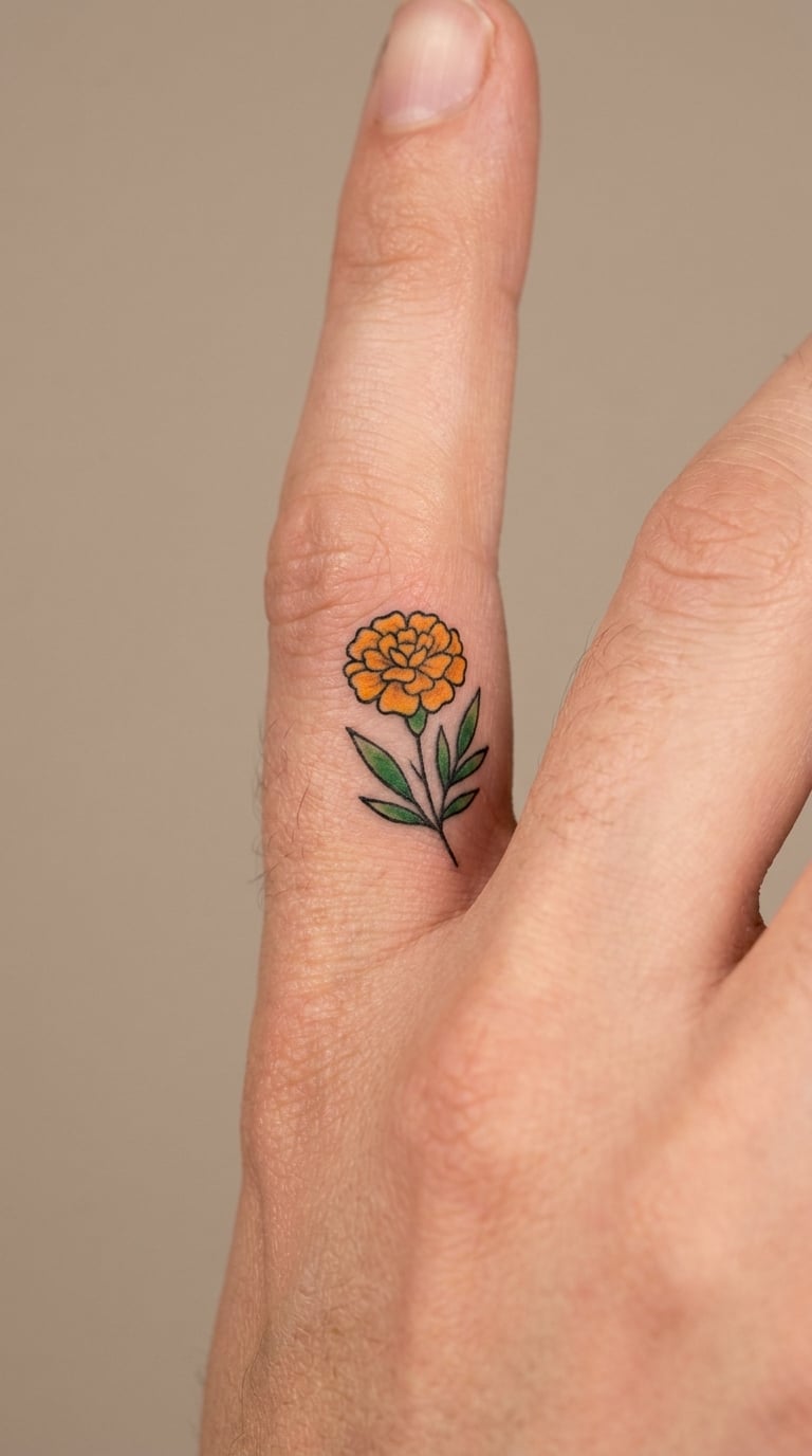 Small Marigold Cluster on the Finger