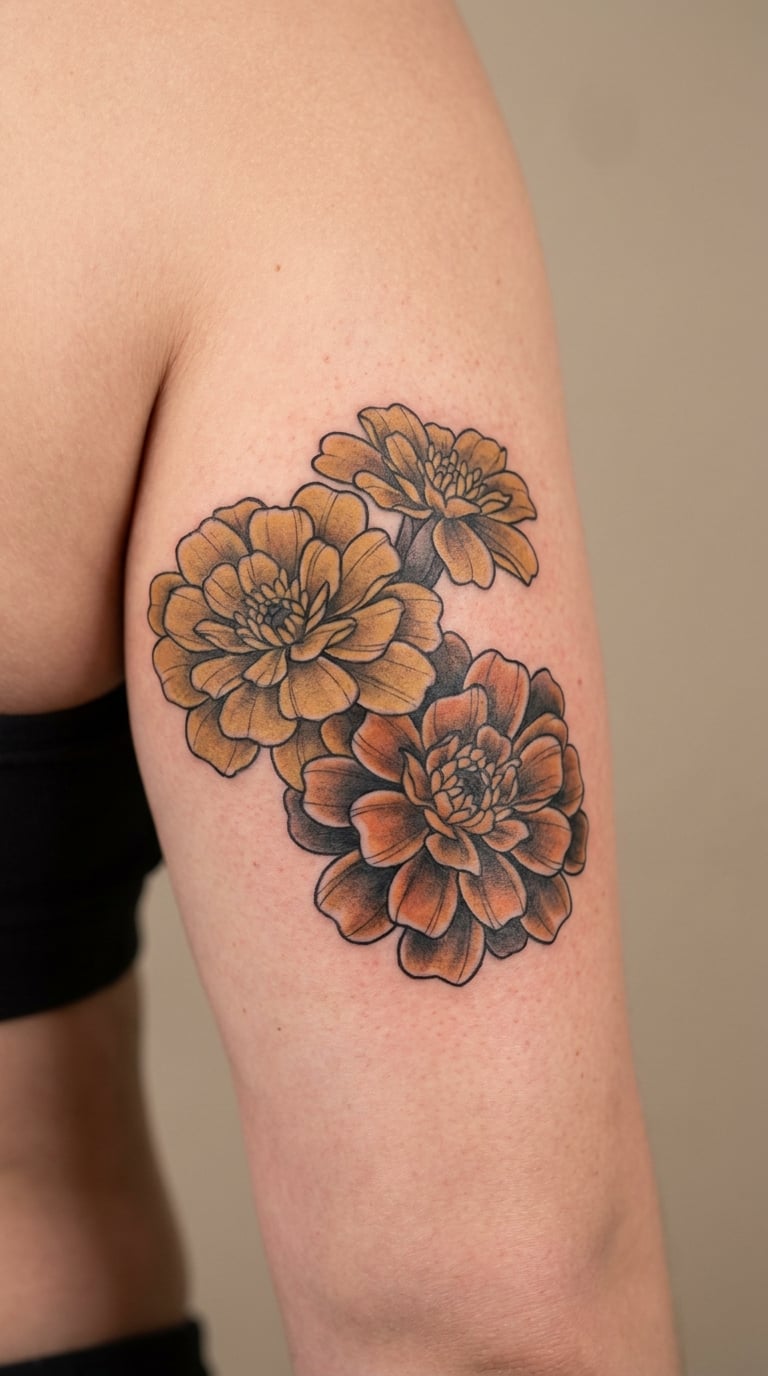Large Marigold Cluster on the Back of the Arm