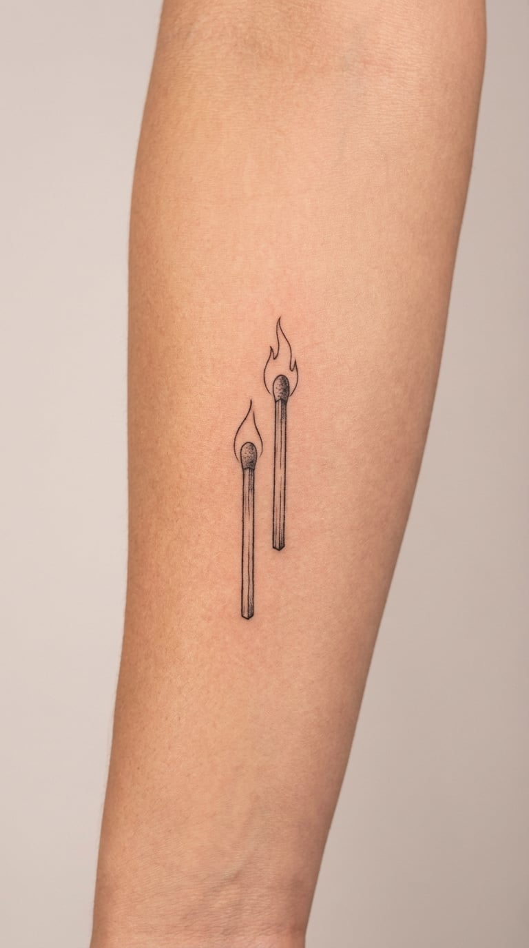 Two Lit Matches