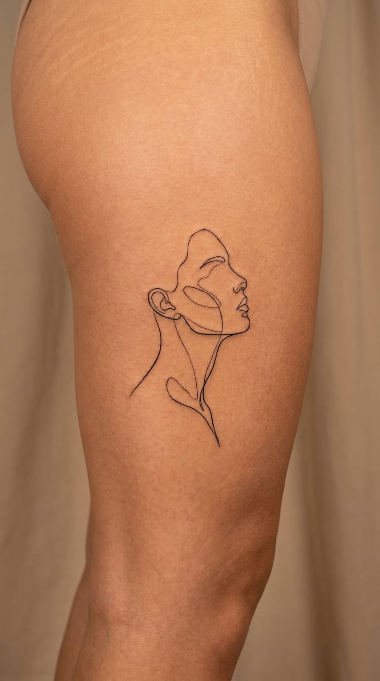 Simple Outline Portrait with Negative Space