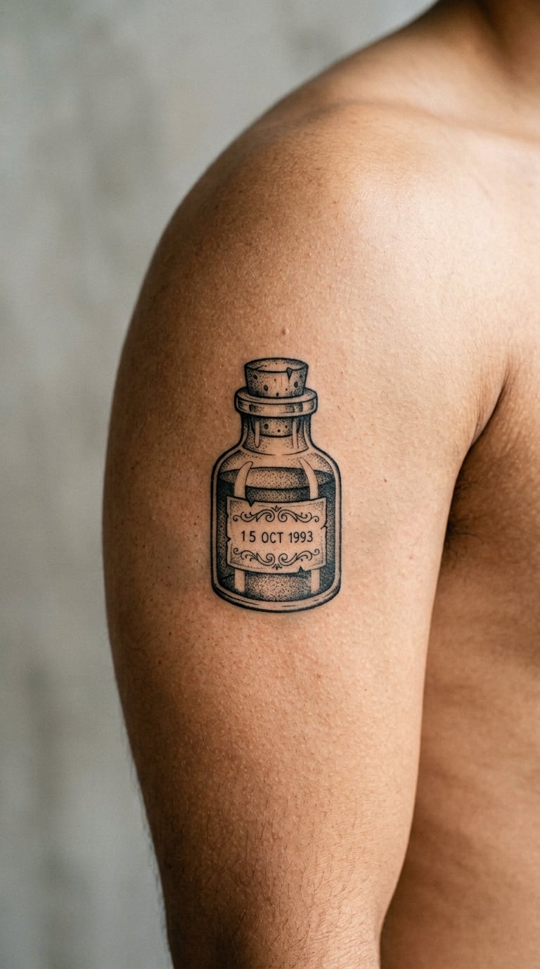 Vintage Label Bottle With a Hidden Date