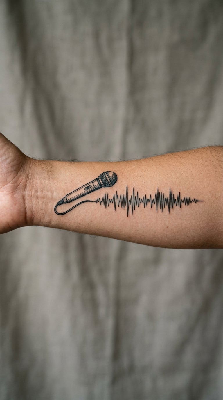 Microphone Soundwave Across the Forearm