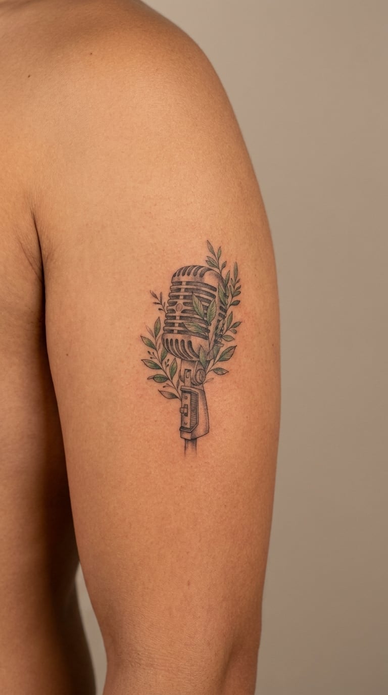 Microphone With Floral Grille