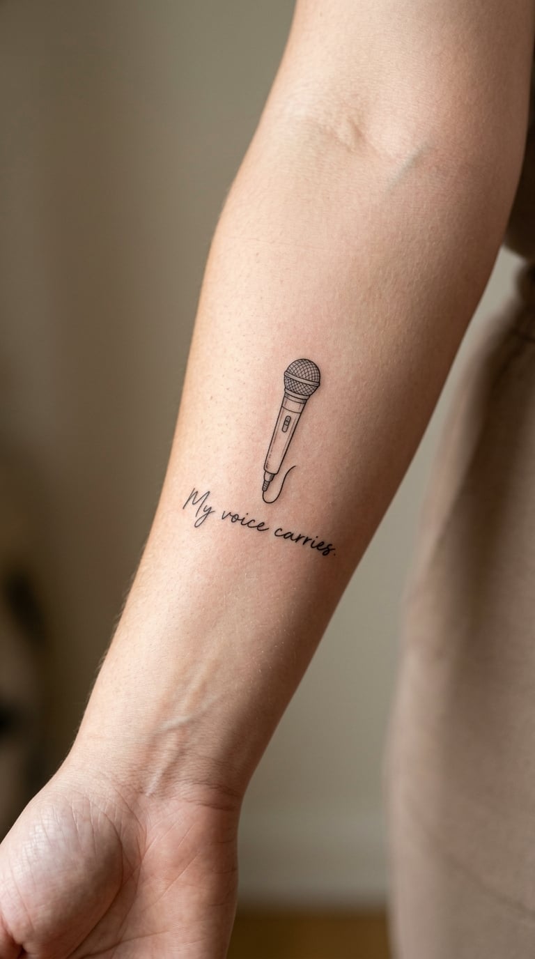 Microphone With Handwritten Lyric
