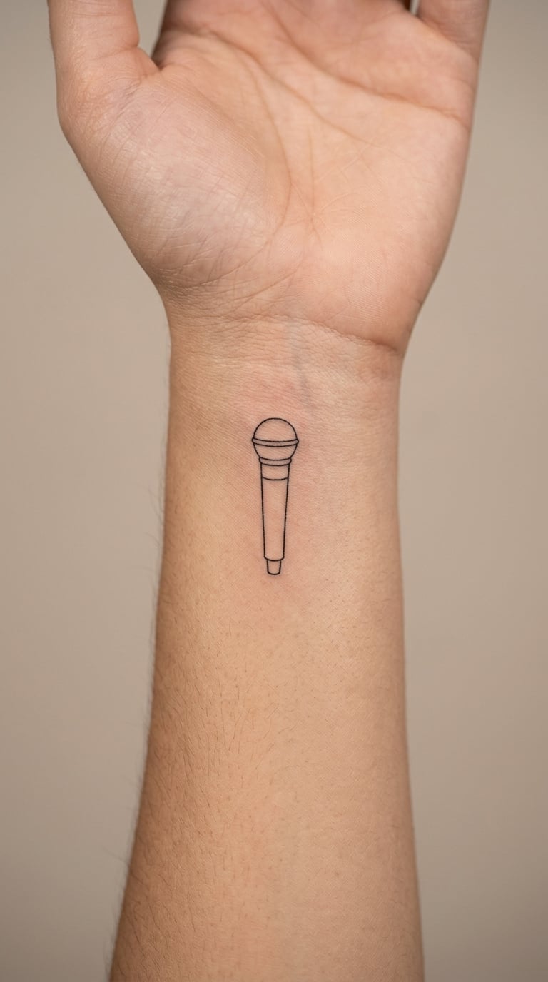 Minimal Handheld Microphone Outline