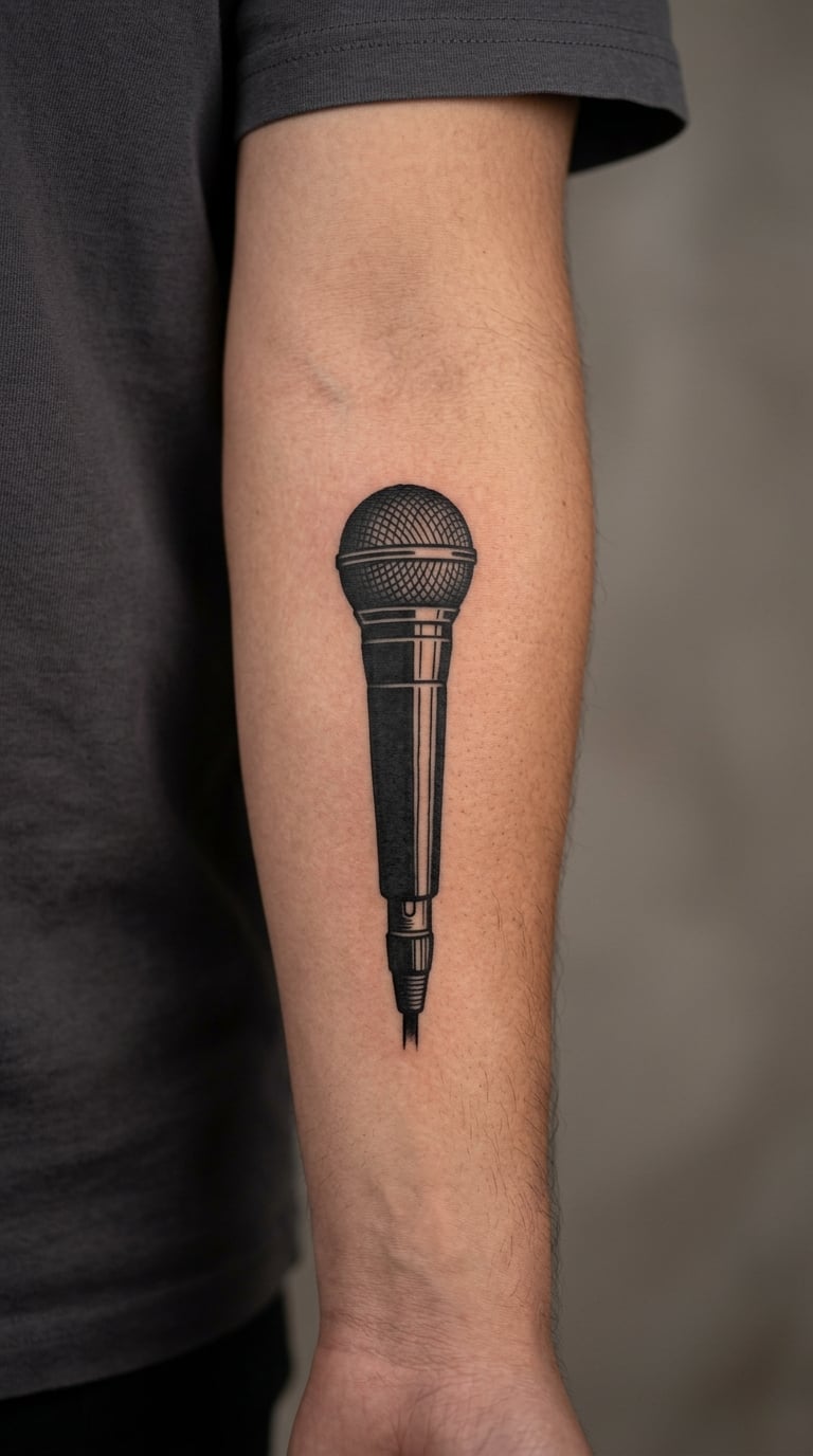 Dynamic Microphone With Bold Blackwork