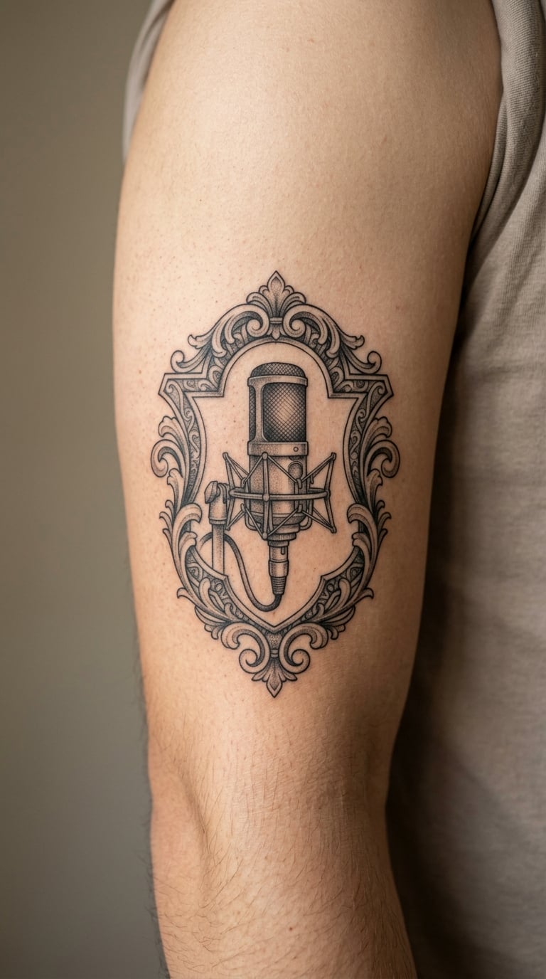 Condenser Microphone With Ornate Frame