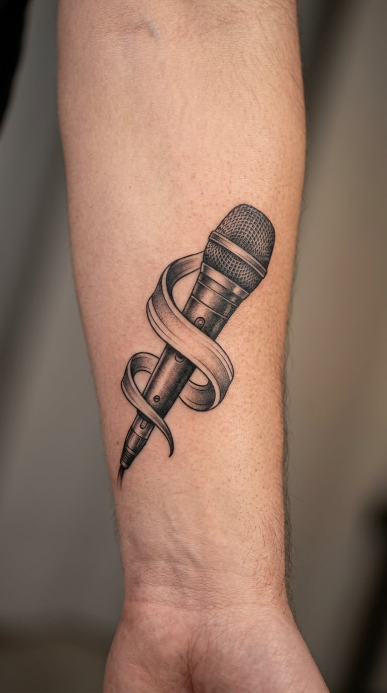 Microphone Wrapped in a Sound Ribbon