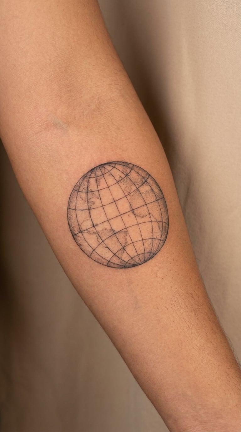 Military Globe with Latitude Lines