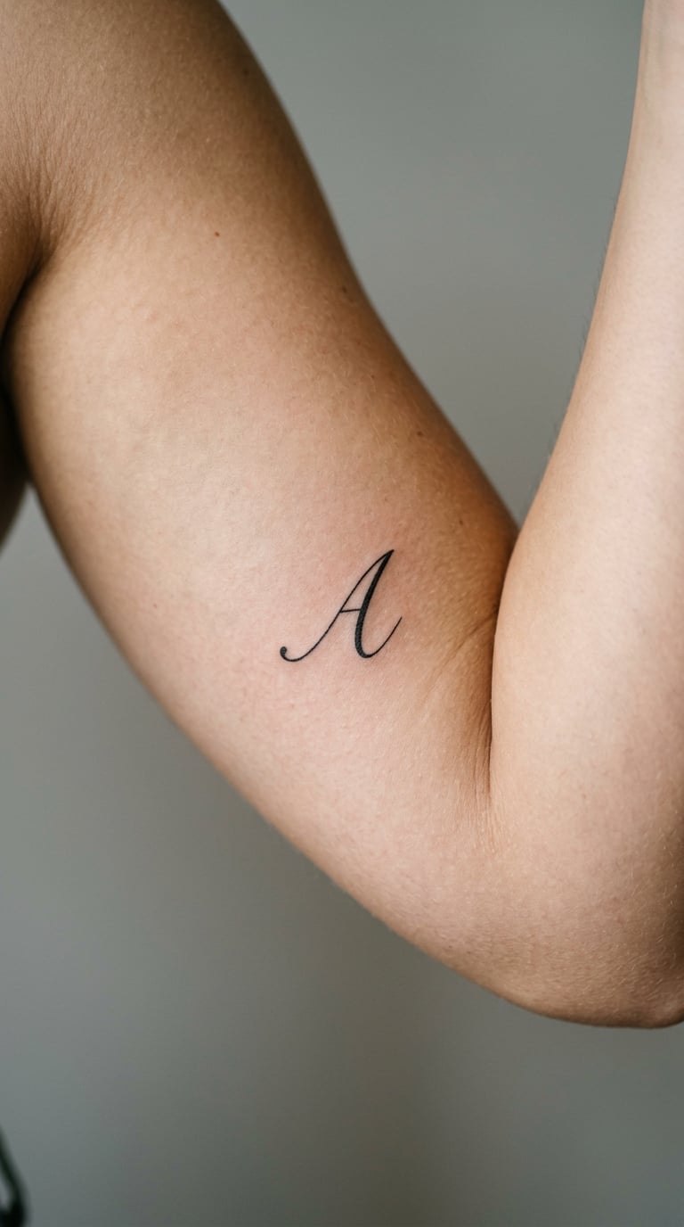 Tiny Initial on the Inner Bicep