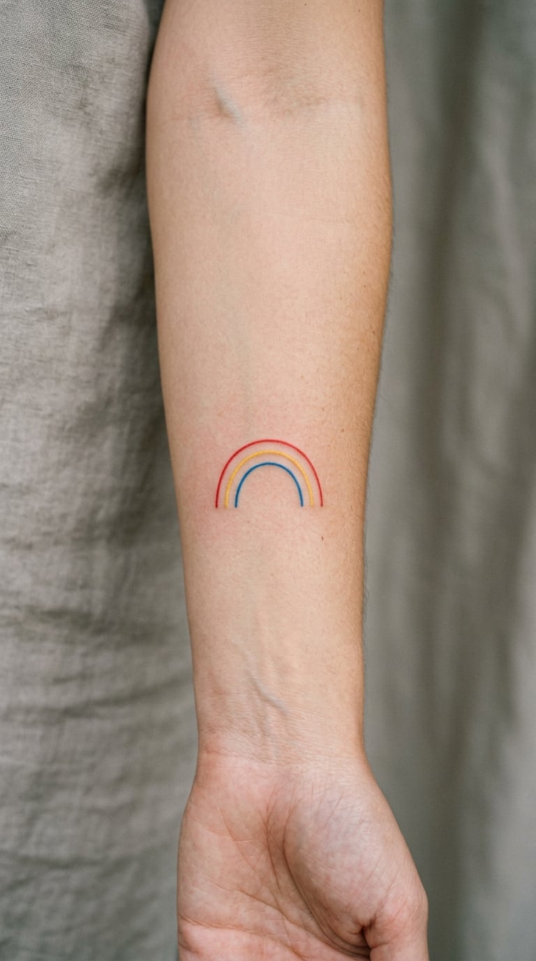 Minimal Rainbow Arch on the Forearm