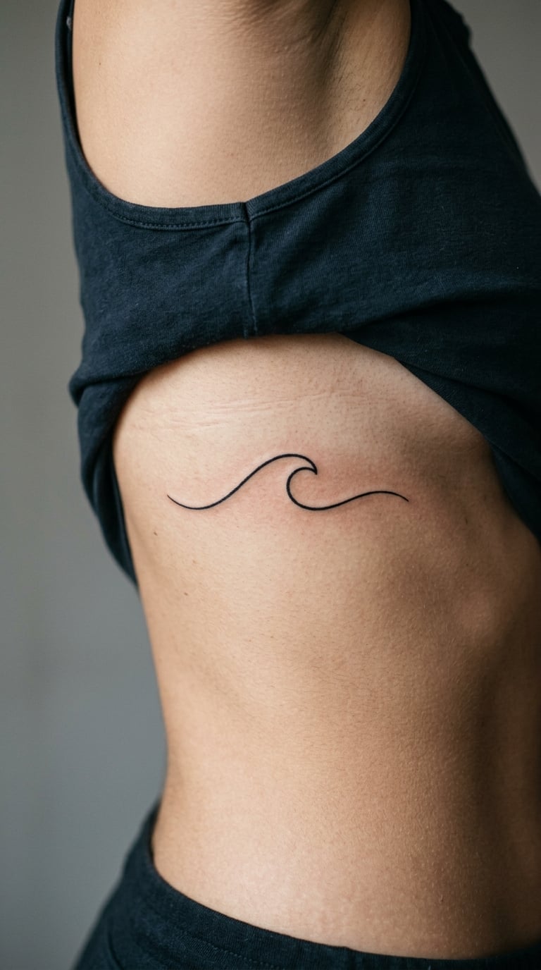 One-Line Wave on the Side Rib
