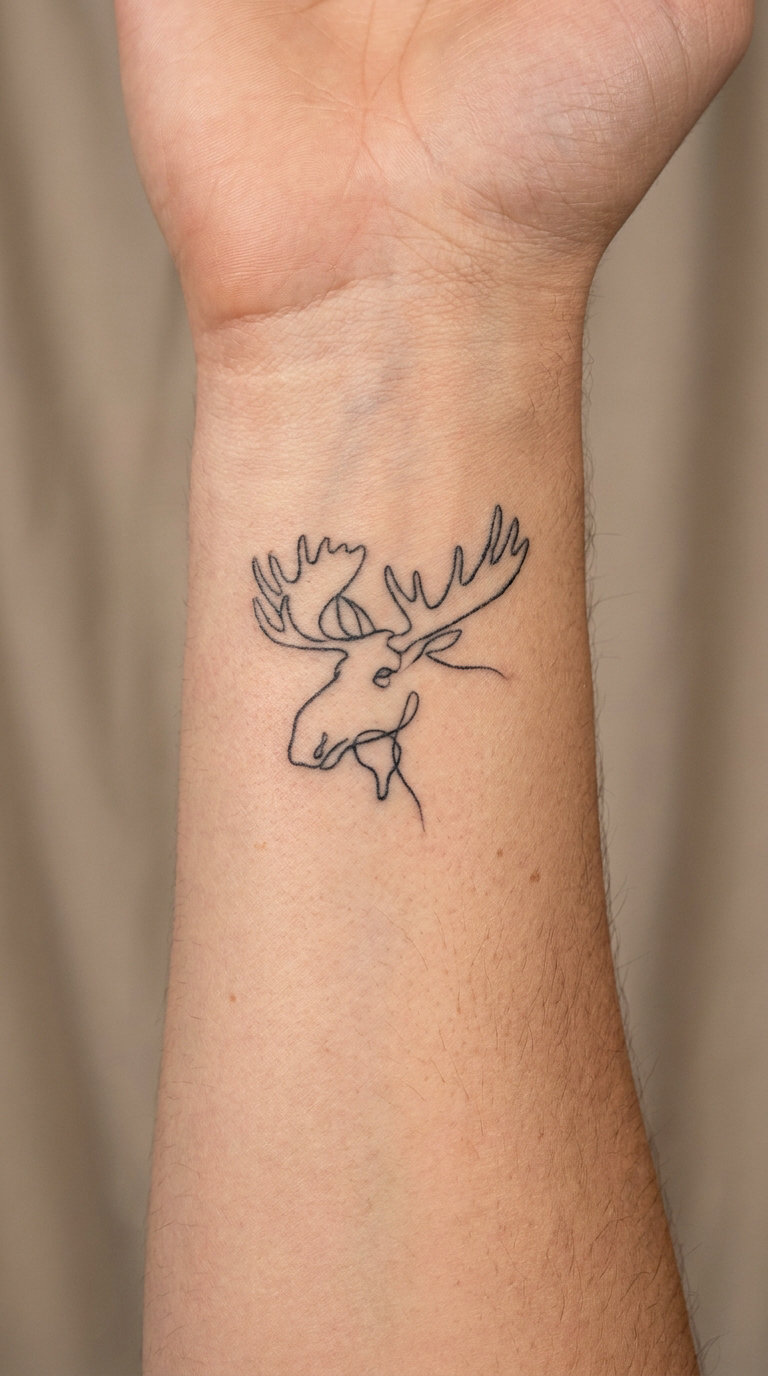Minimalist Moose Head on the Wrist