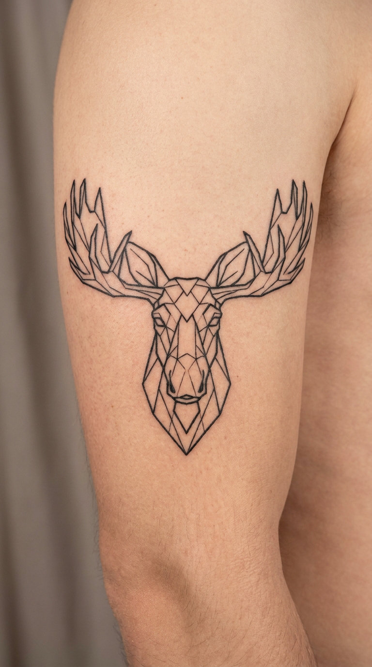 Geometric Moose with Intricate Antlers