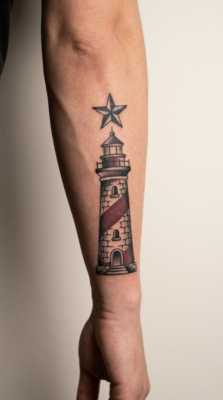 Lighthouse and Nautical Star