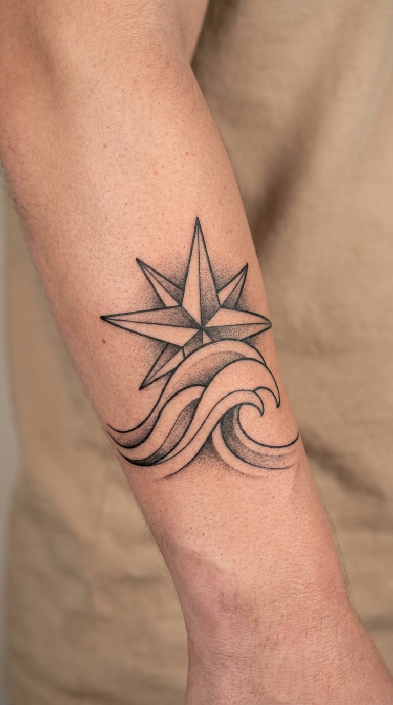 Nautical Star Breaking Through Ocean Waves