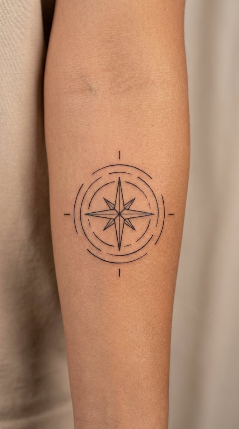 North Star with Concentric Compass Marks