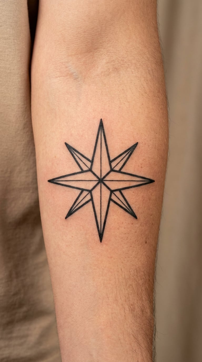 Eight-Point Compass Star on the Forearm