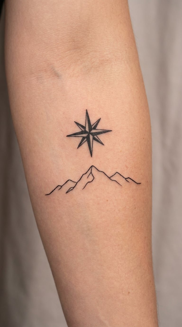 North Star with Mountain Range