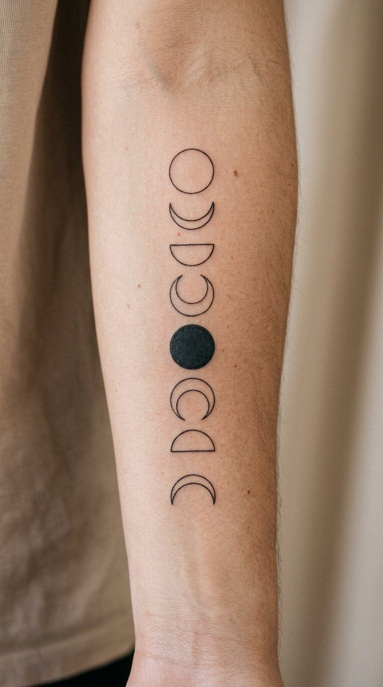 Moon Phases with One Highlighted