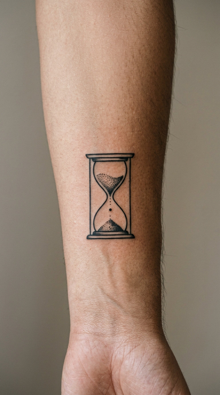 Hourglass with a Single Falling Grain