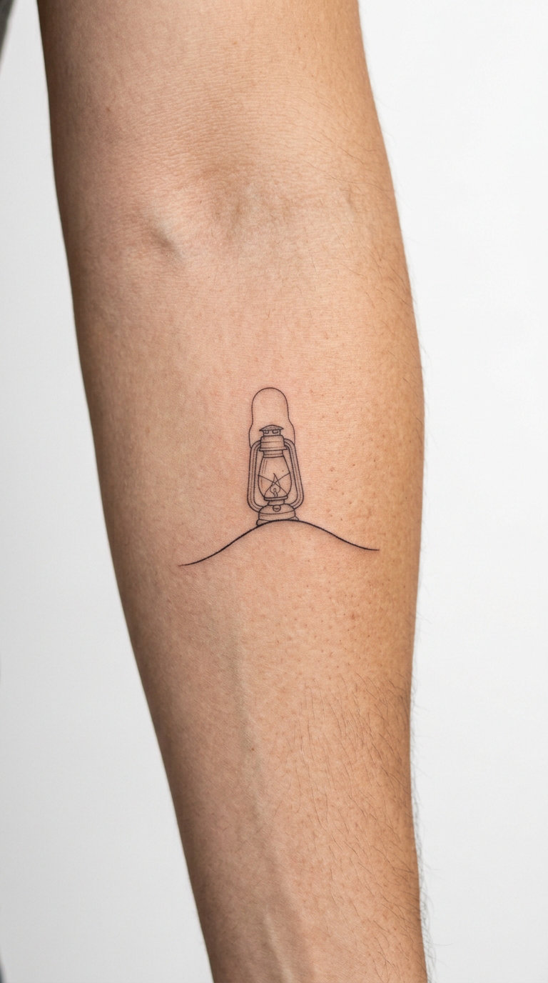 Tiny Lantern on a Quiet Hill