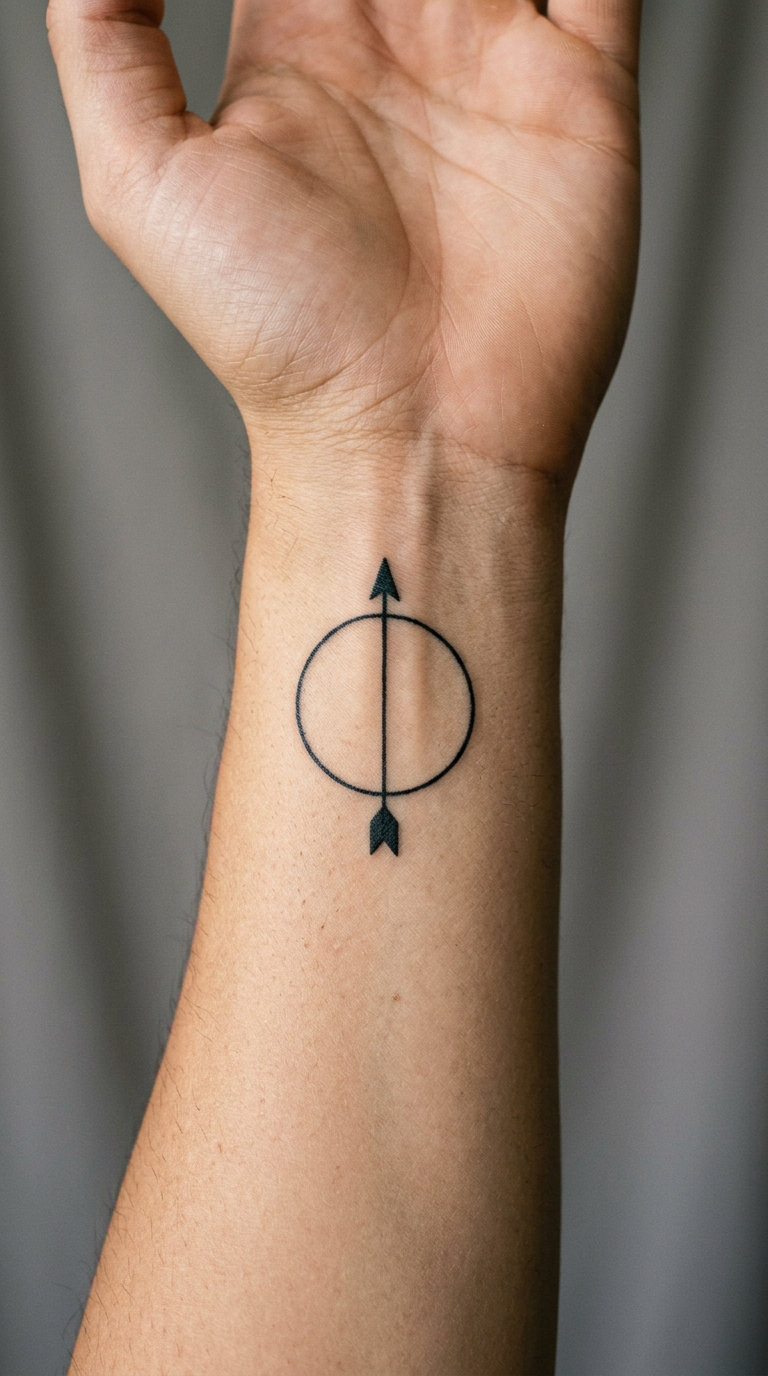 Small Arrow Passing Through a Circle