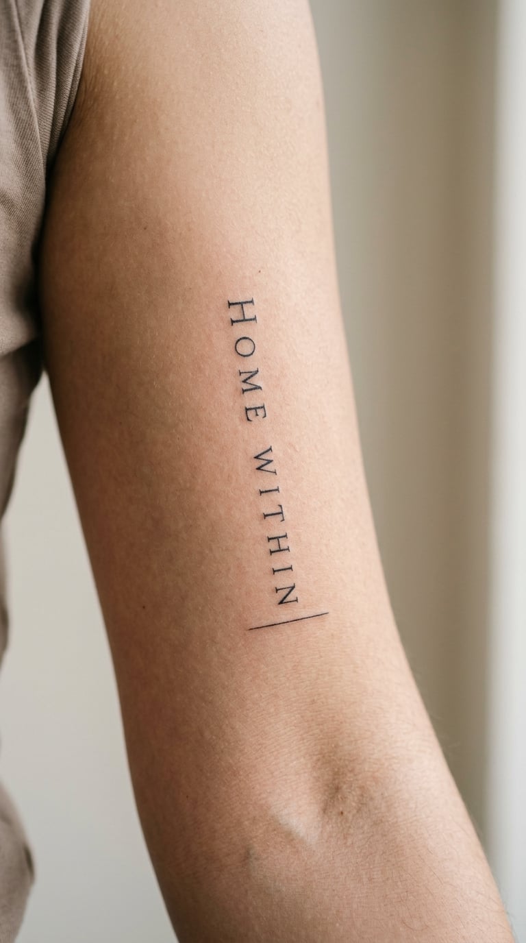 Underlined "Home Within" on the Back of the Arm