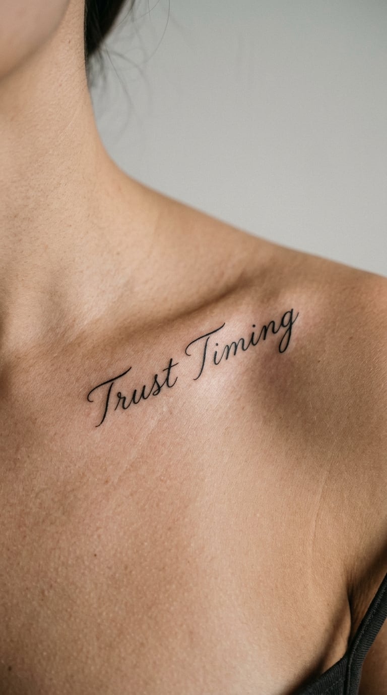 Elegant "Trust Timing" on the Collarbone
