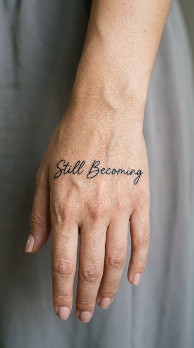 Delicate "Still Becoming" on the Hand