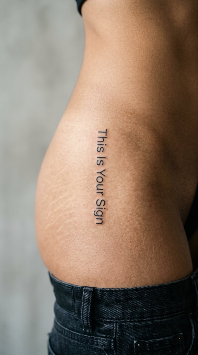 Understated "This Is Your Sign" on the Hip