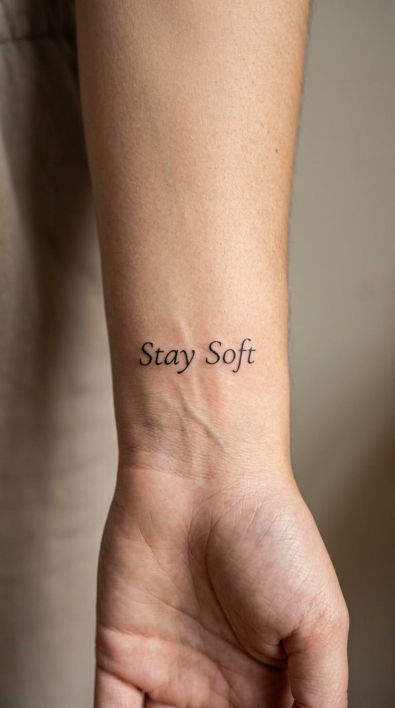 Minimal "Stay Soft" on the Inner Wrist