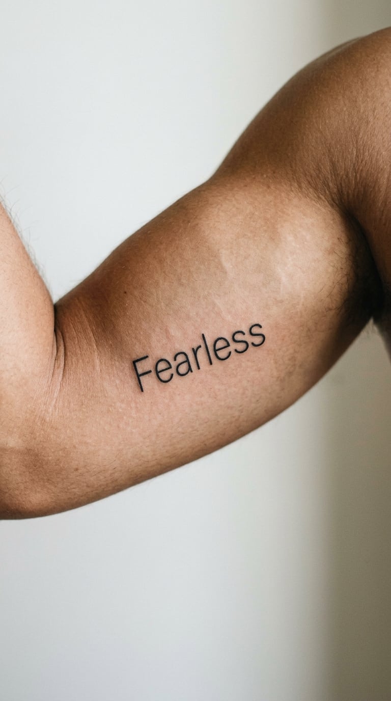 One-Word "Fearless" on the Bicep