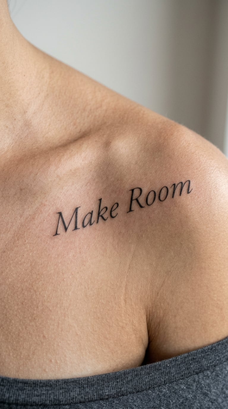 Italic "Make Room" on the Shoulder