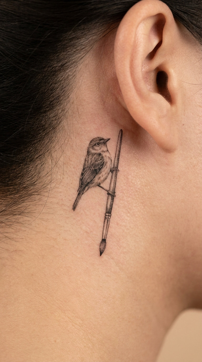 Micro-Realistic Brushstroke Bird