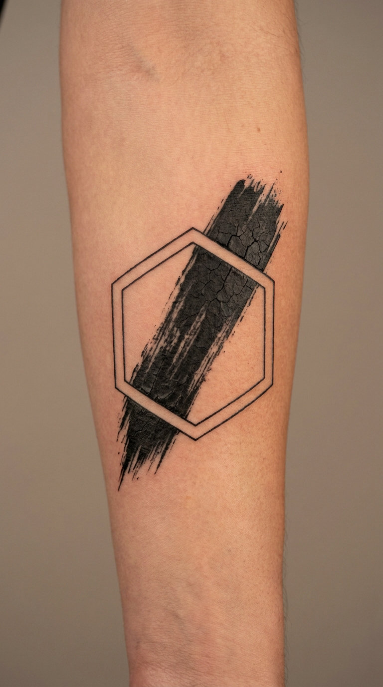 Geometric Paintbrush Hexagon