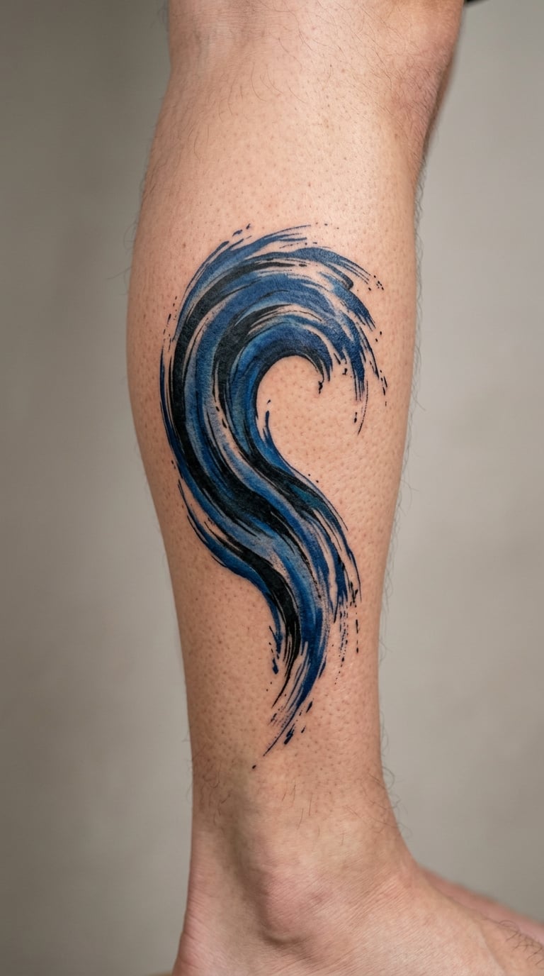 Blue Brushstroke Wave